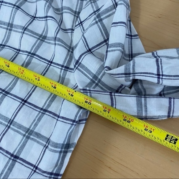 Drew Jackson Plaid Ruffle Detail Shirt Ivory/Grey - Picture 12 of 15